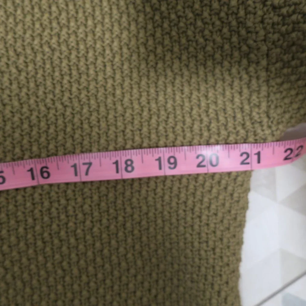 LAUREN RALPH LAUREN waffle chunky knit sweater olive green boatneck sz Large plv - Picture 6 of 8